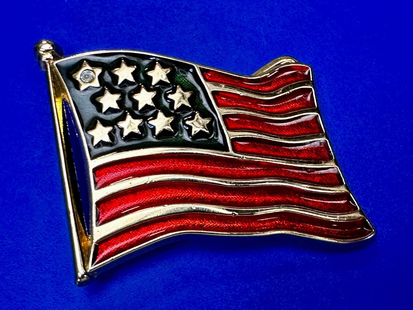 American Flag USA Stars and Stripe Enameled Patriotic United States Belt Buckle
