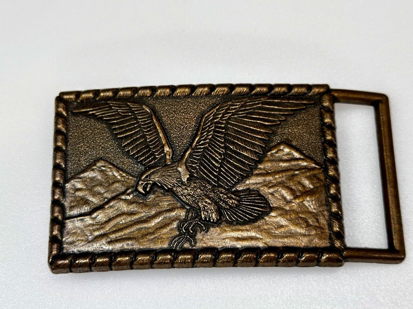 American Bald Eagle flying over majestic USA mountains Vintage Belt Buckle