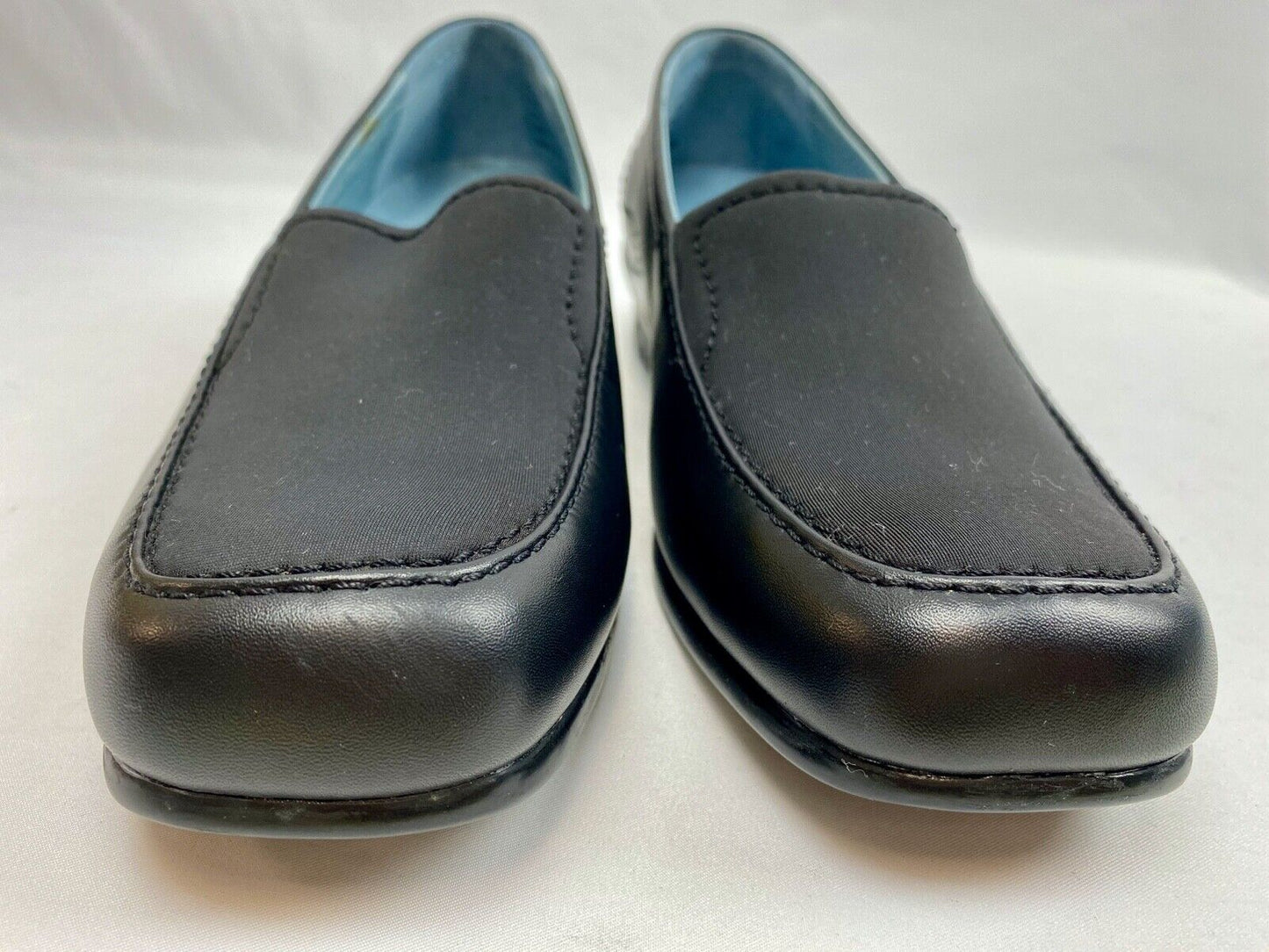 ARAVON Black Leather Stretch Loafer Comfort Shoes Women's 7B