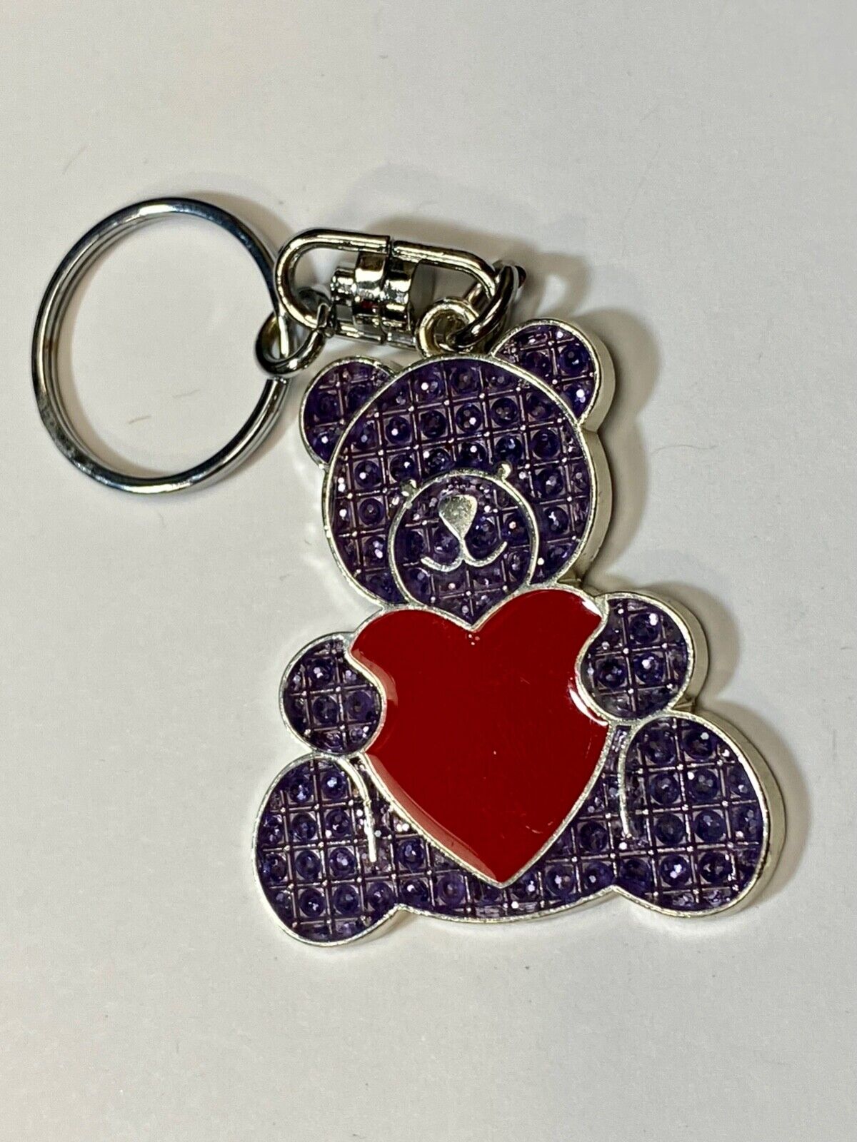 Adorable Teddy Bear with Heart Keychain - Key Ring Chain
