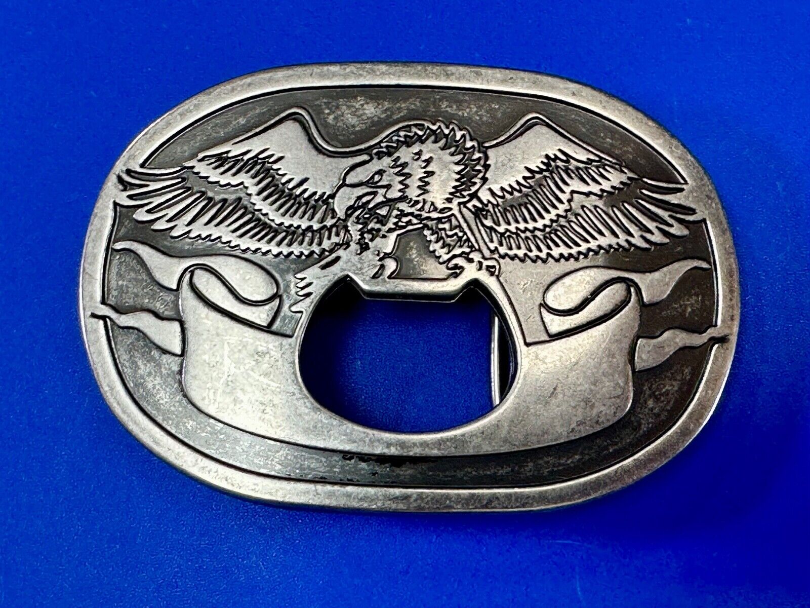 American Bald Eagle and Award Ribbon Belt Buckle and Bottle Oponer