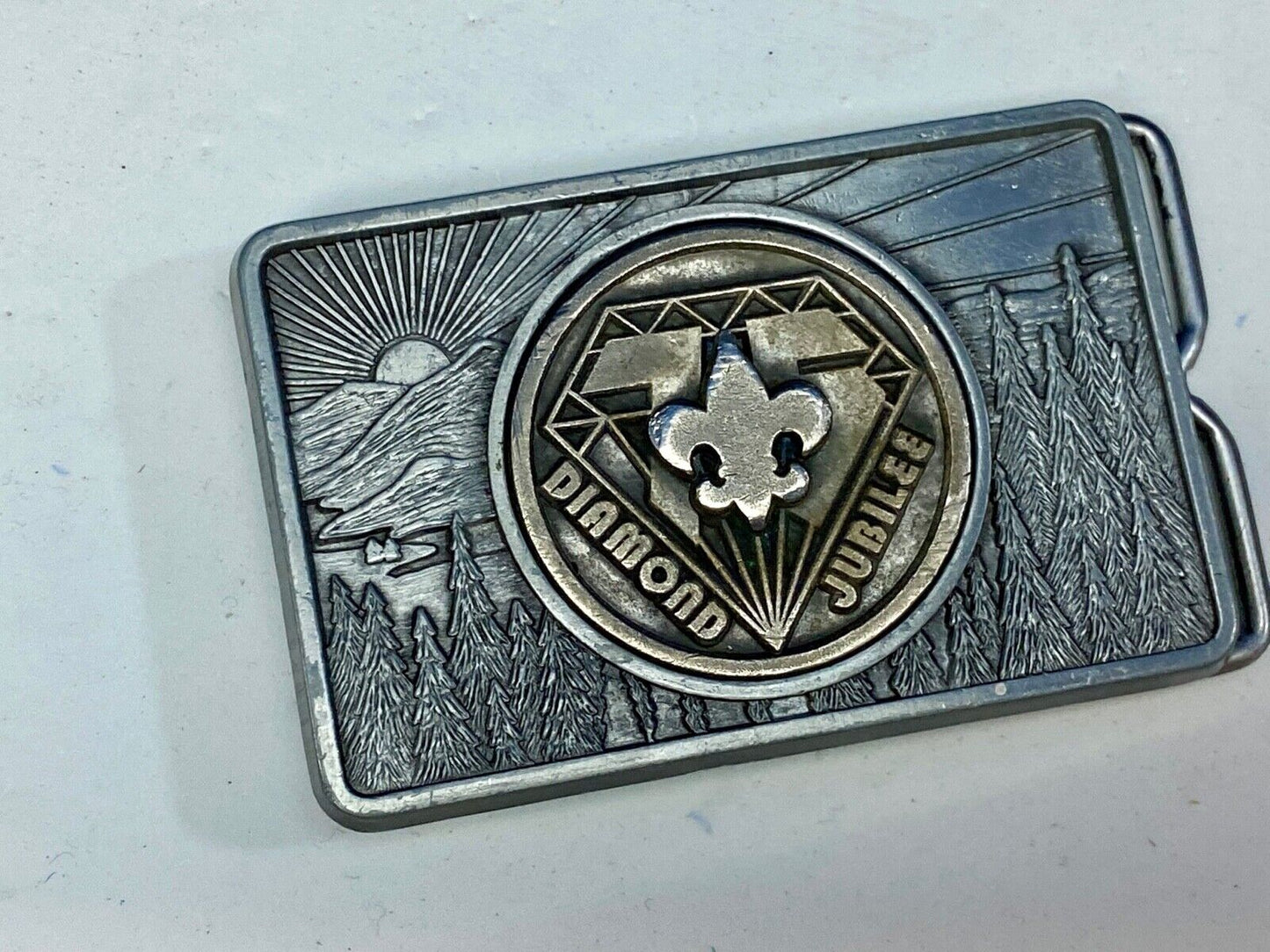 Vintage B.S.A. Diamond Jubilee belt buckle  - Boy Scouts of America 