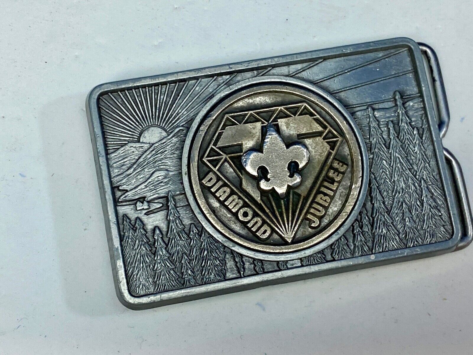 Vintage B.S.A. Diamond Jubilee belt buckle  - Boy Scouts of America 