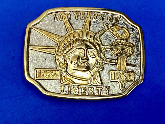 Vintage Gold And Silver Color Statue Of Lady Liberty Usa New York Belt Buckle