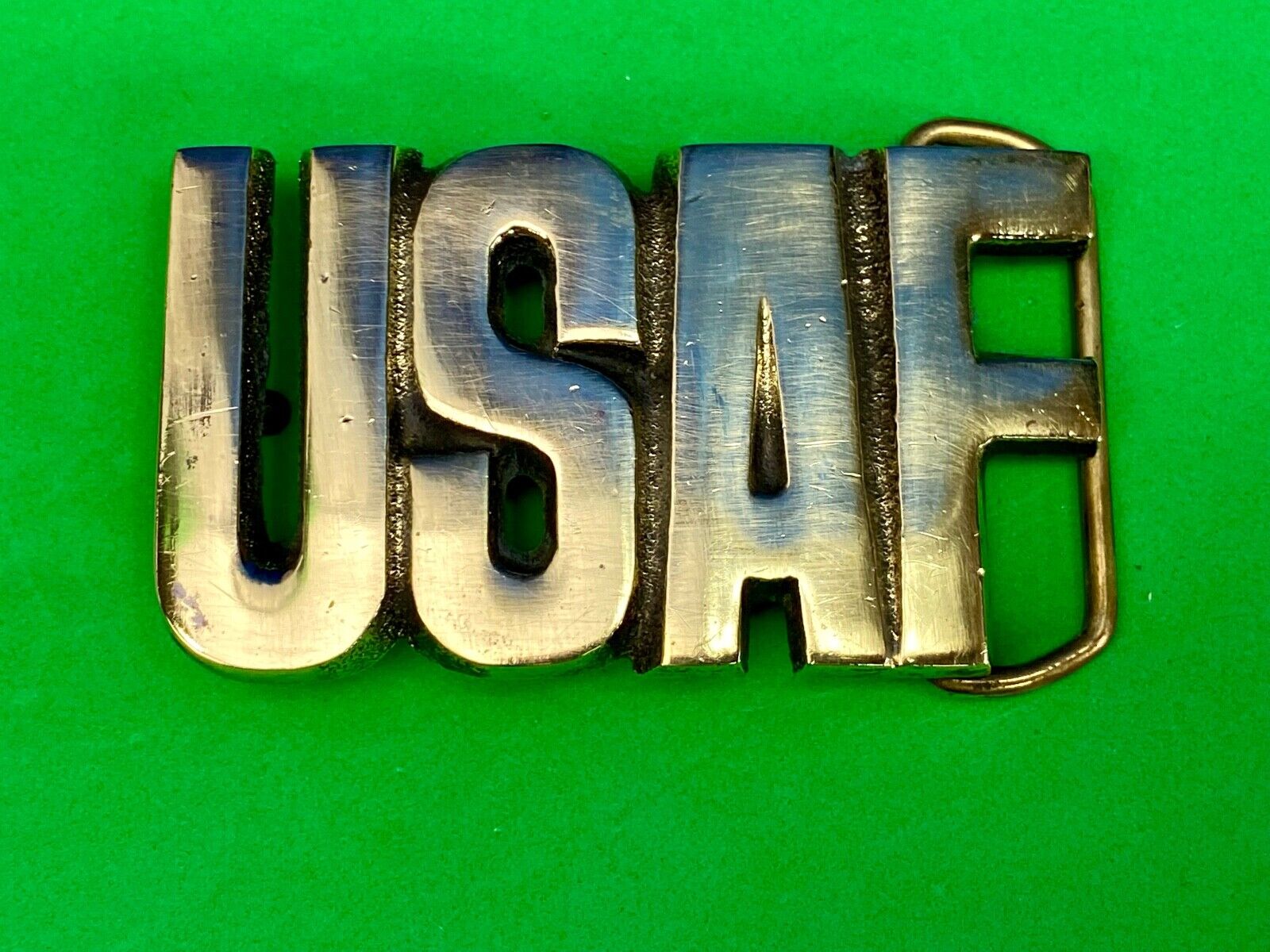 USAF United States Air Force Solid brass vintage block letters 