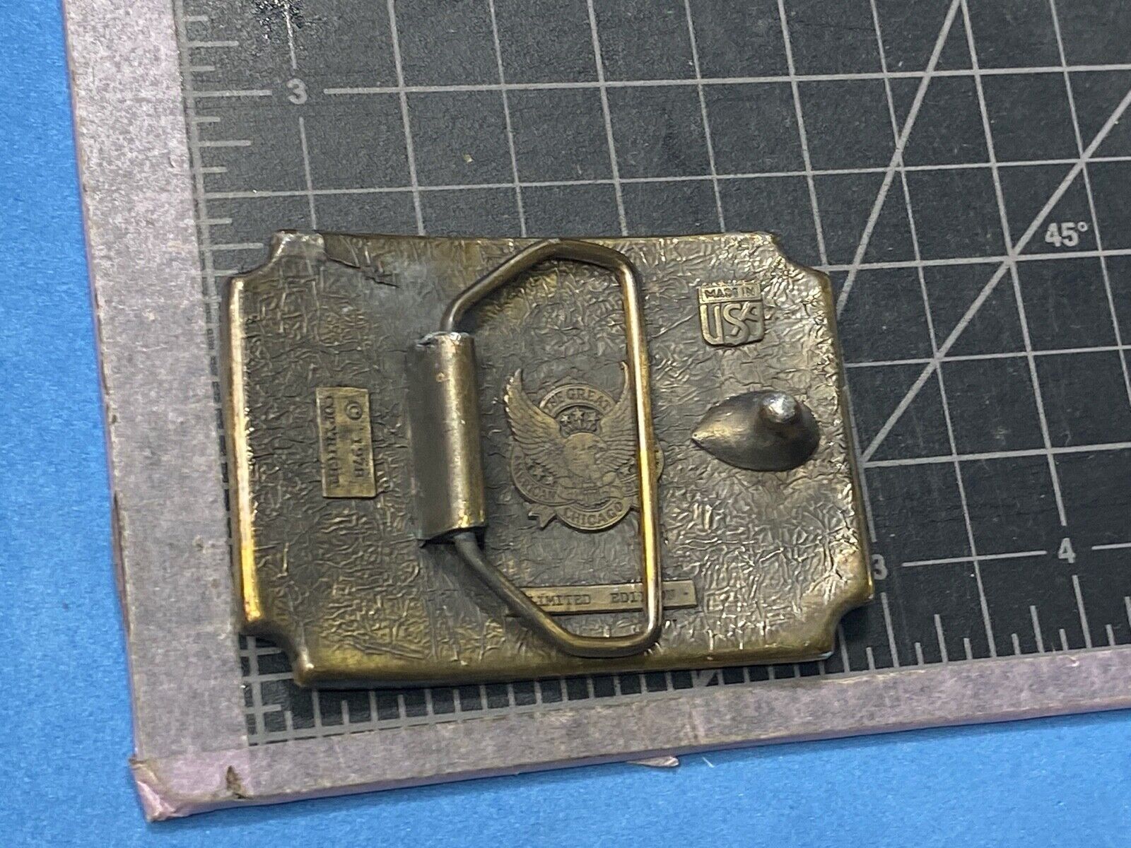 Vintage 1970's Sperry New Holland Employee Patch Twin Rotor Combine belt buckle 