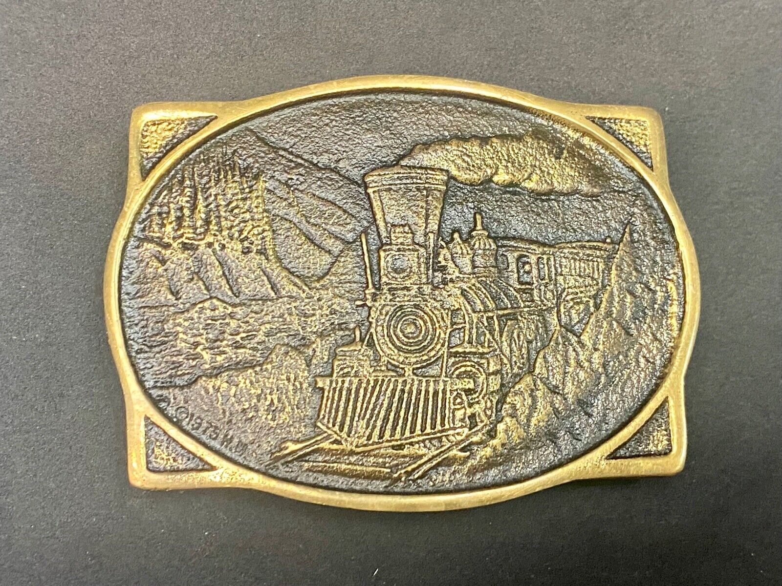 Vintage 1976 American Rr Railroad Solid Brass Train Belt Buckle Heritage Mint 