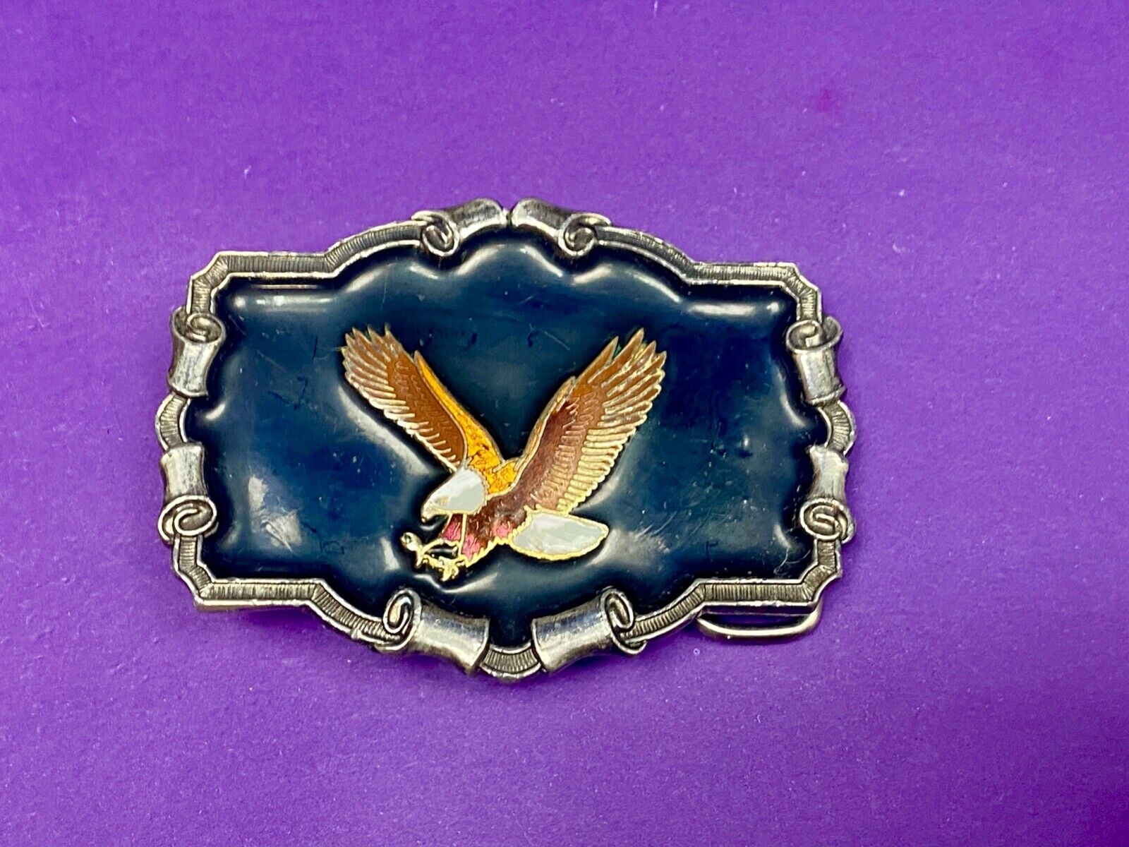 Amazing - Hunting Diving Flying American Eagle Belt Buckle - Vintage 1979 Studio