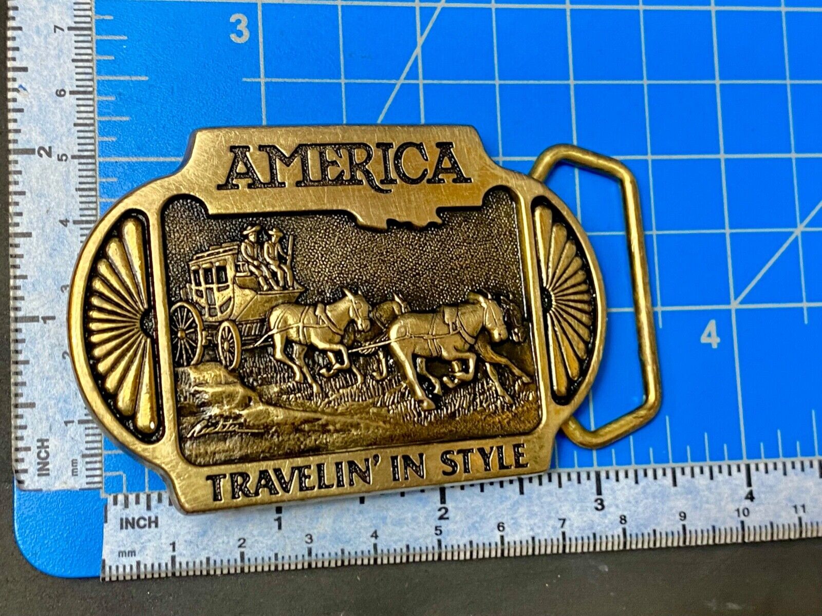 America, Traveling in Style  - Western Savings Series 1 Vintage belt buckle