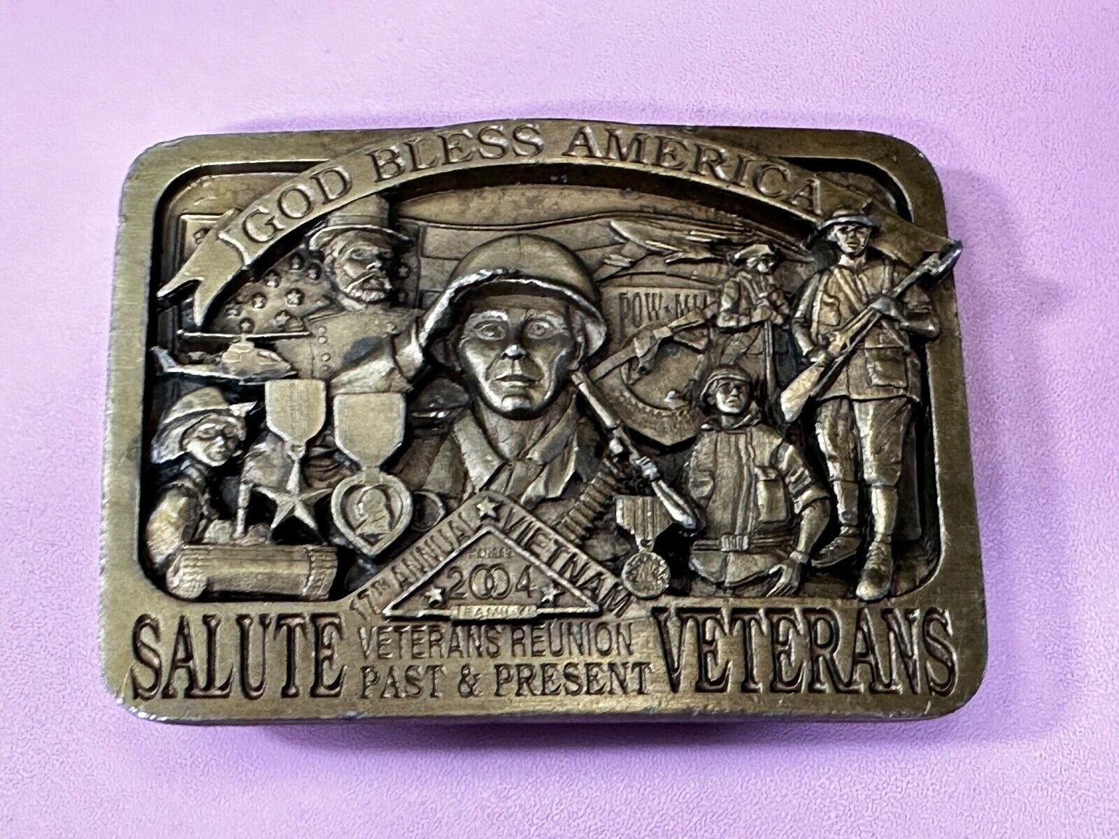 Vietnam American Veterans 2004 17th Annual War Reunion Commemorative Belt Buckle