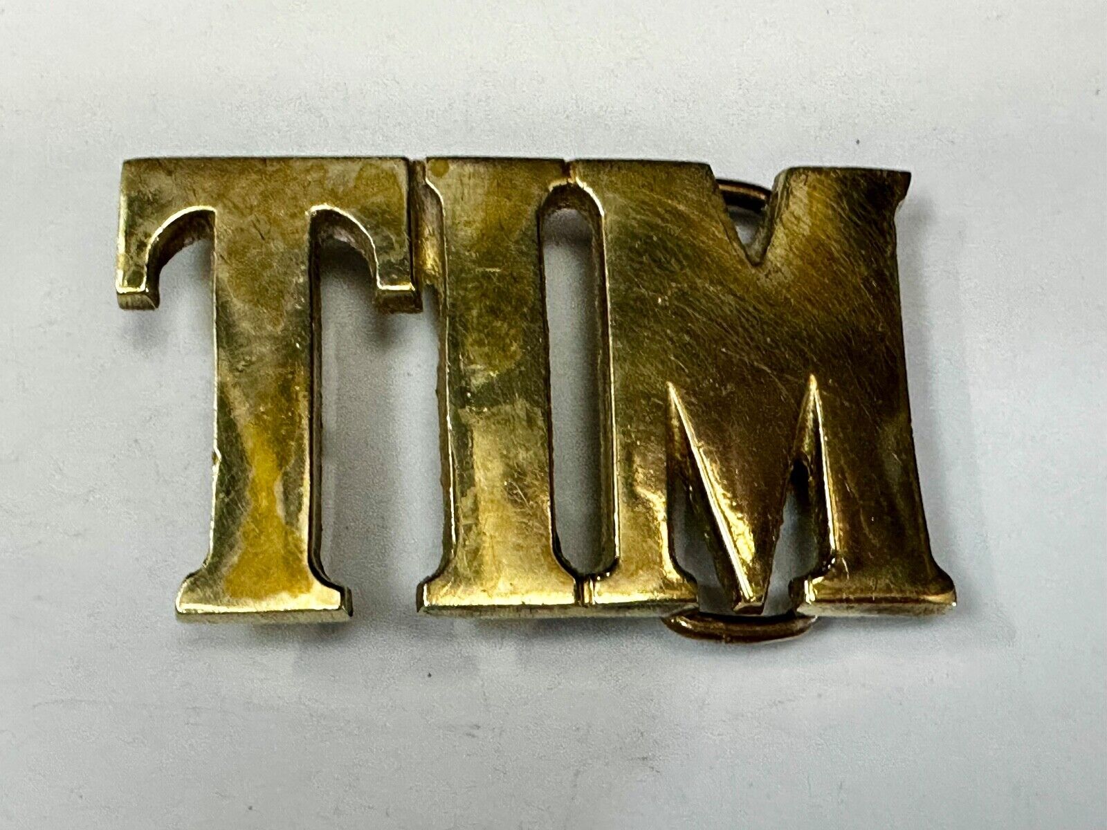 TIM - Custom Name cutout block letters Solid Brass Belt Buckle