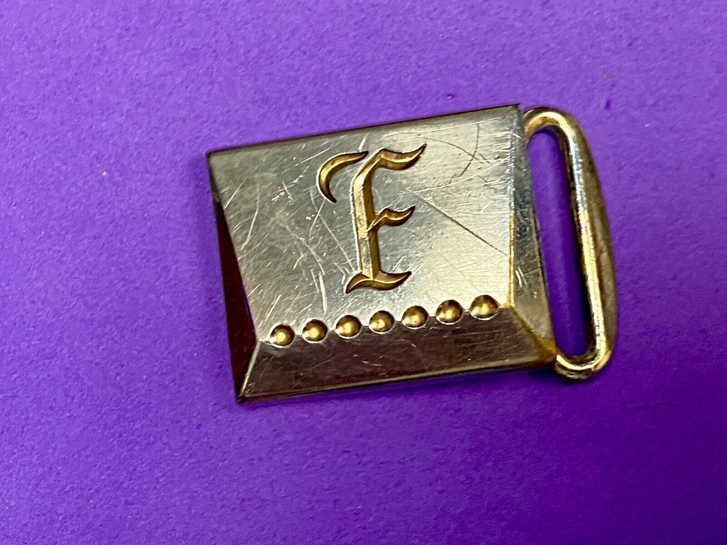 Vintage Hickok Master Plate Letter F Initial Monogram Art Deco Belt Buckle