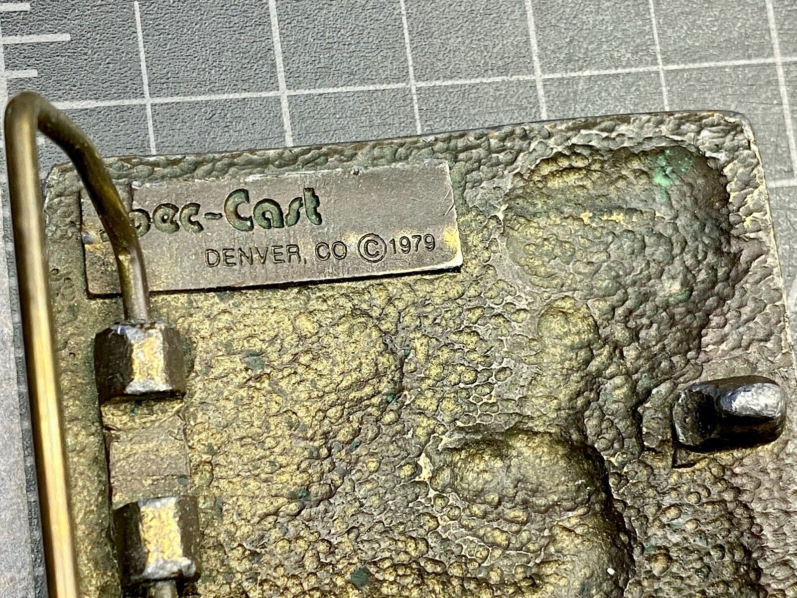 Vintage 1979 belt buckle - The state of Wyoming by Spec-Cast 