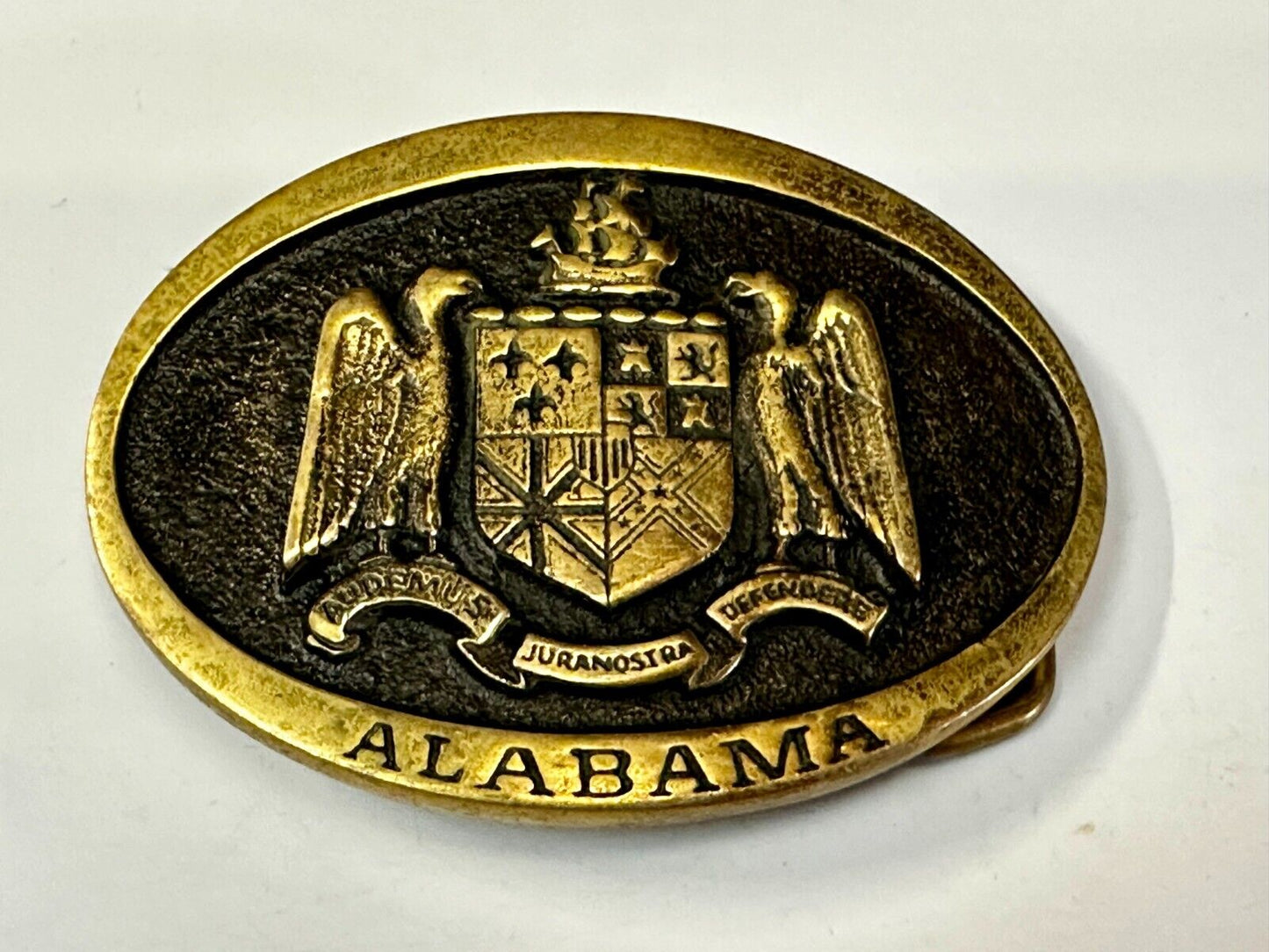 Alabama State Al Statehood Montgomery University Solid Brass 1978 Belt Buckle