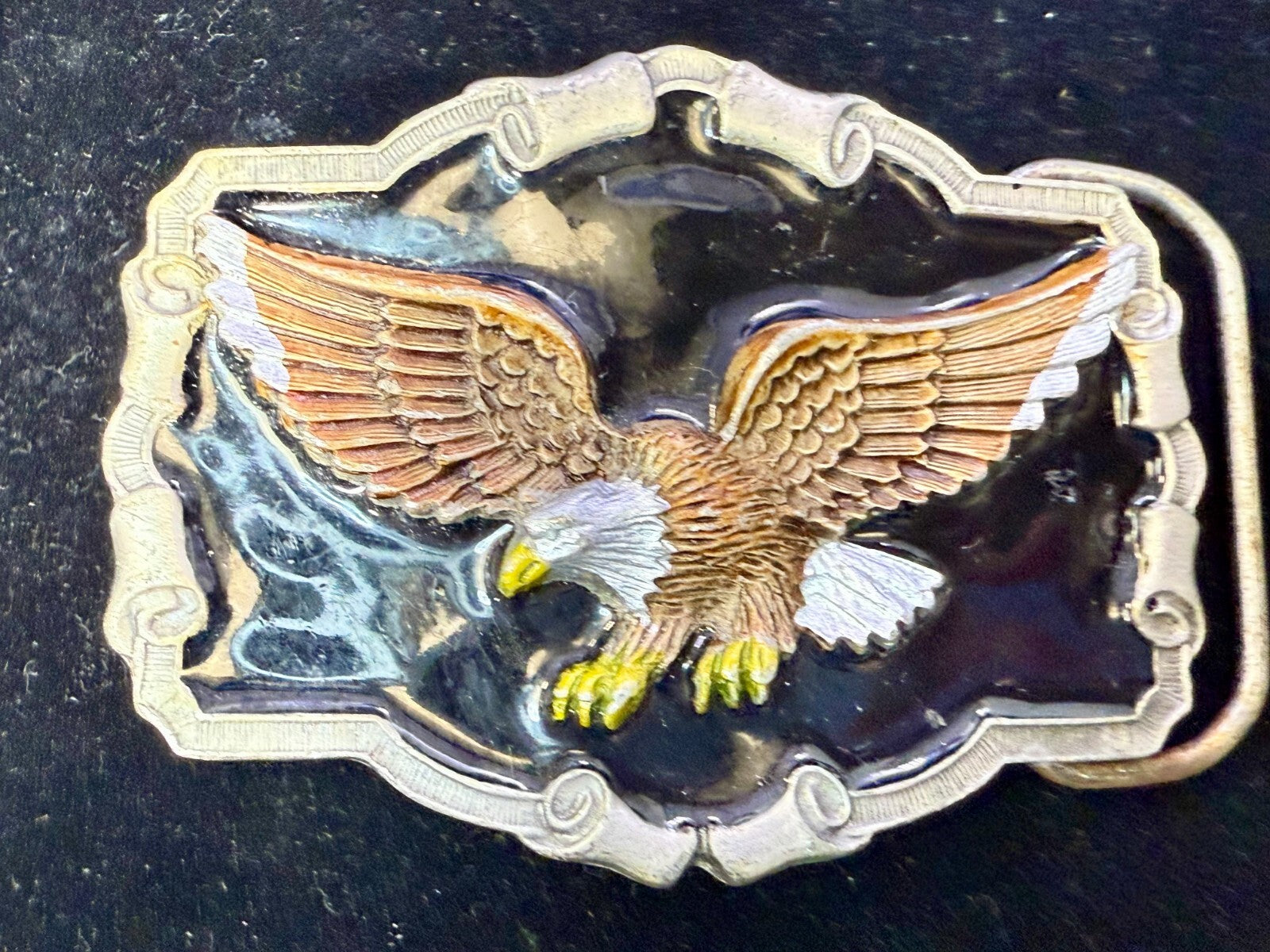 American Eagle Western Framed Patriotic Great American Products 90's Belt Buckle