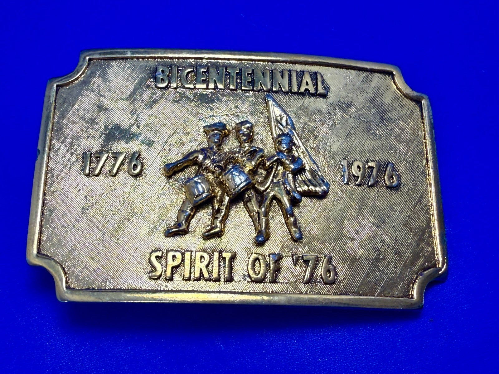 Bicentennial Spirit of America 1776-1976  Gold Color Commemorative Belt Buckle