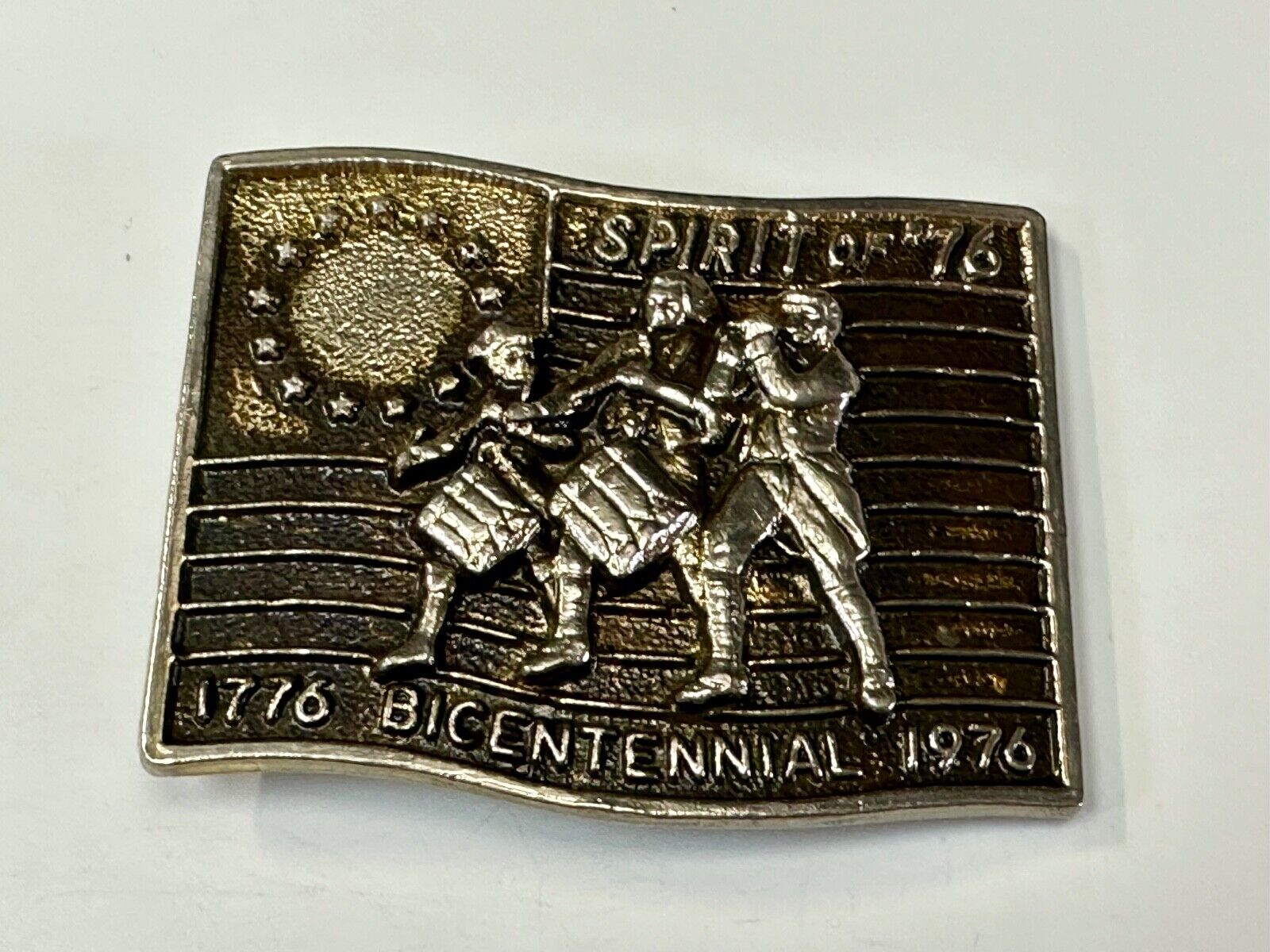 The Spirit of 76 - Patriotic American Bicentennial Marching Band belt buckle