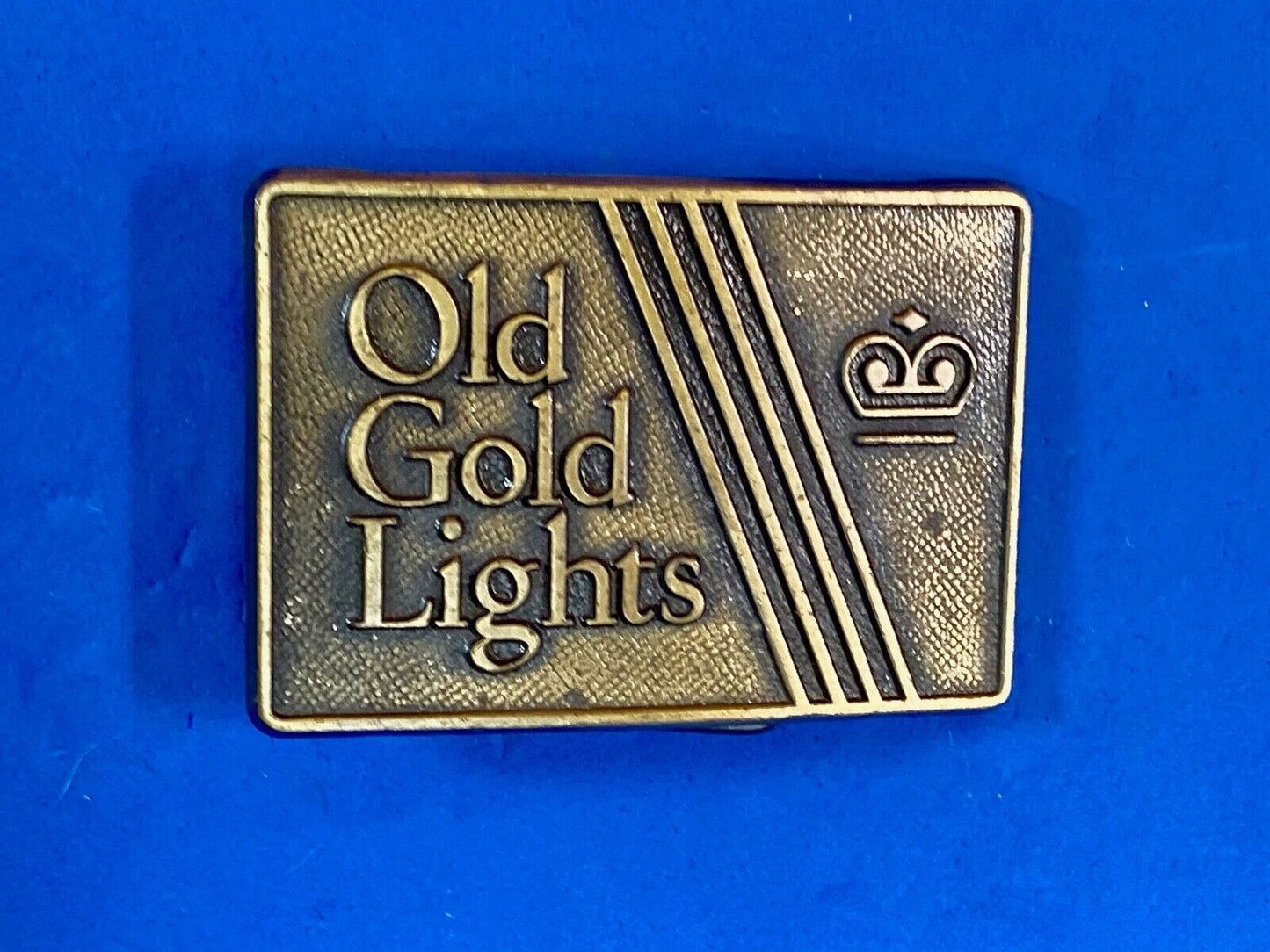 Vintage Advertising Old Gold Lights Tobacco Cigarette Company Belt Buckle Ldl