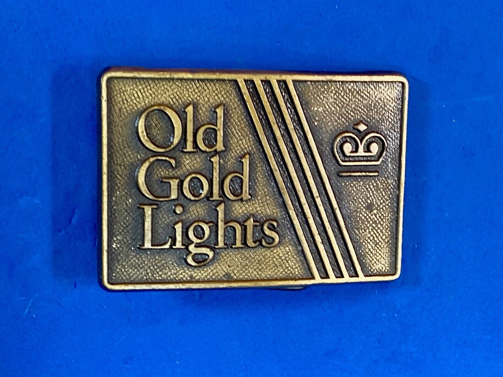 Vintage Advertising Old Gold Lights Tobacco Cigarette Company Belt Buckle Ldl