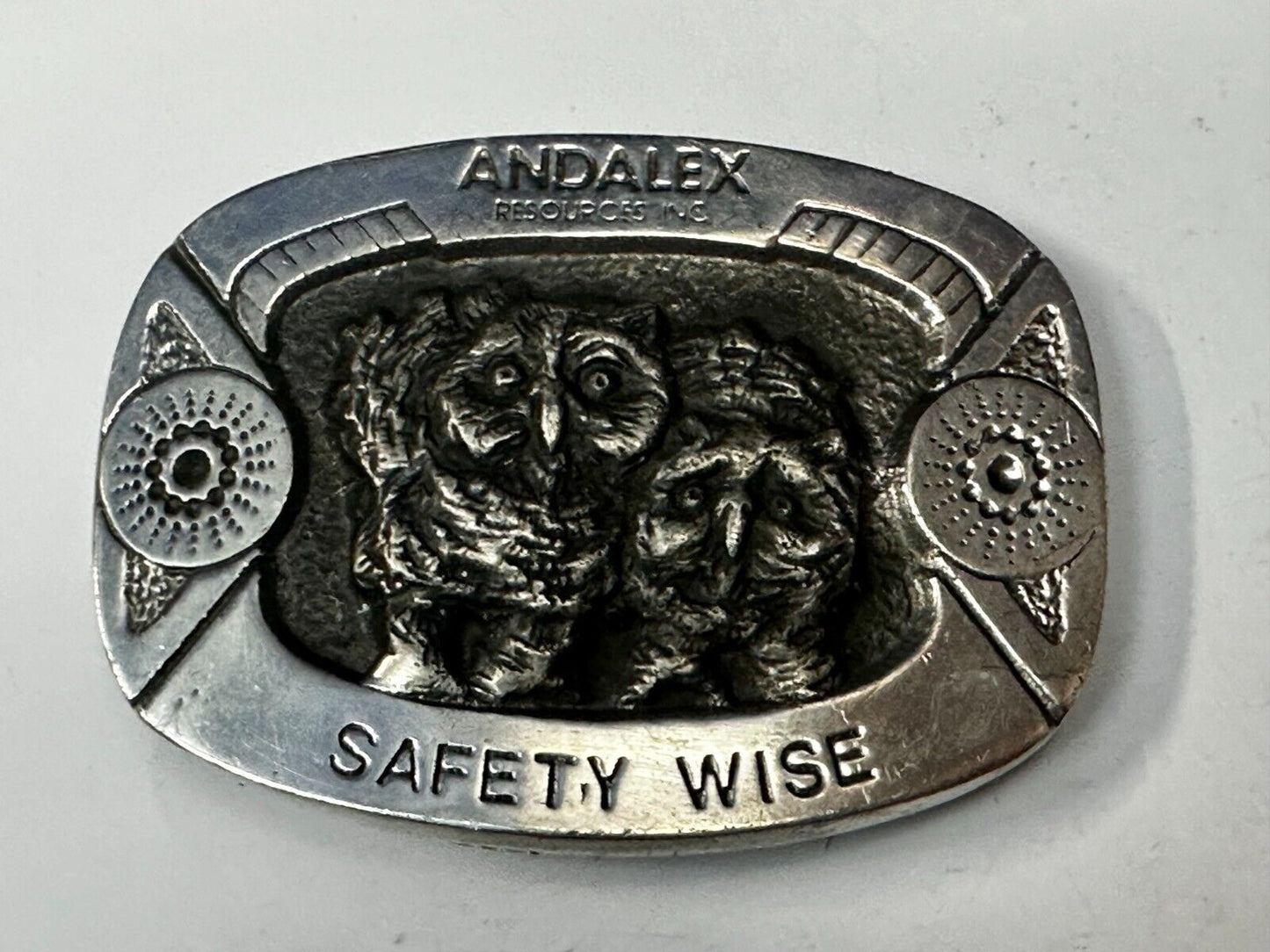 Andalex Resources Inc Safety Wise Night Owl Vintage Gary Prazen Belt Buckle