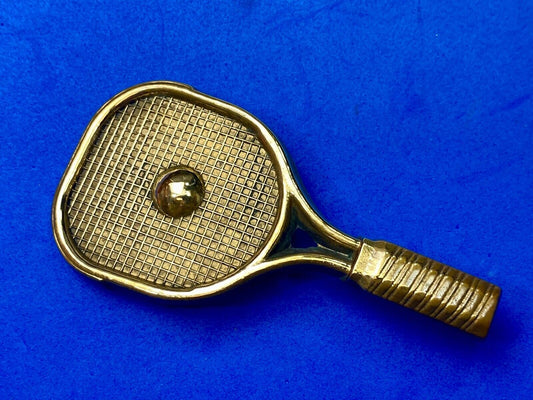 Tennis Racquet & Ball  Vtg. 1978 Solid Brass Sports Belt Buckle -Baron Buckles 