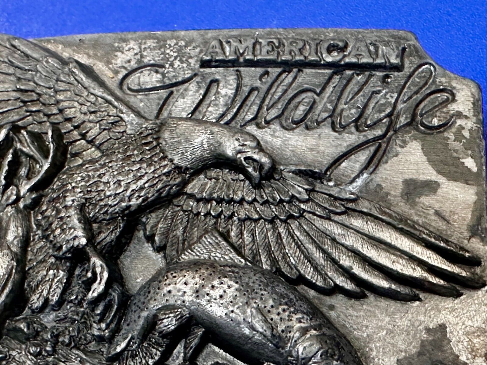 Americas Great Wildlife Deer Eagle VTG 1989 Commemorative Siskiyou Belt Buckle