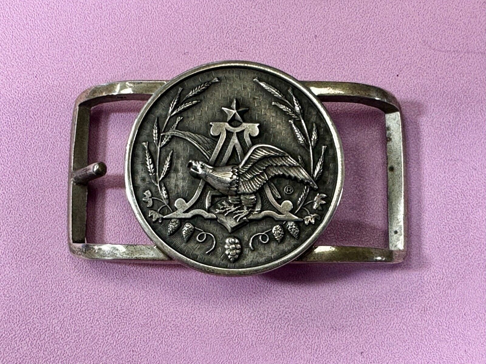 Anheuser Busch Beer Brewing Co Eagle Sterling Silver Belt Buckle