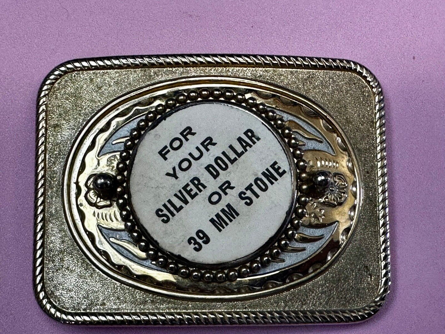 Us Air Force Fighter Jet as centerpiece in western Belt Buckle - or dollar coin