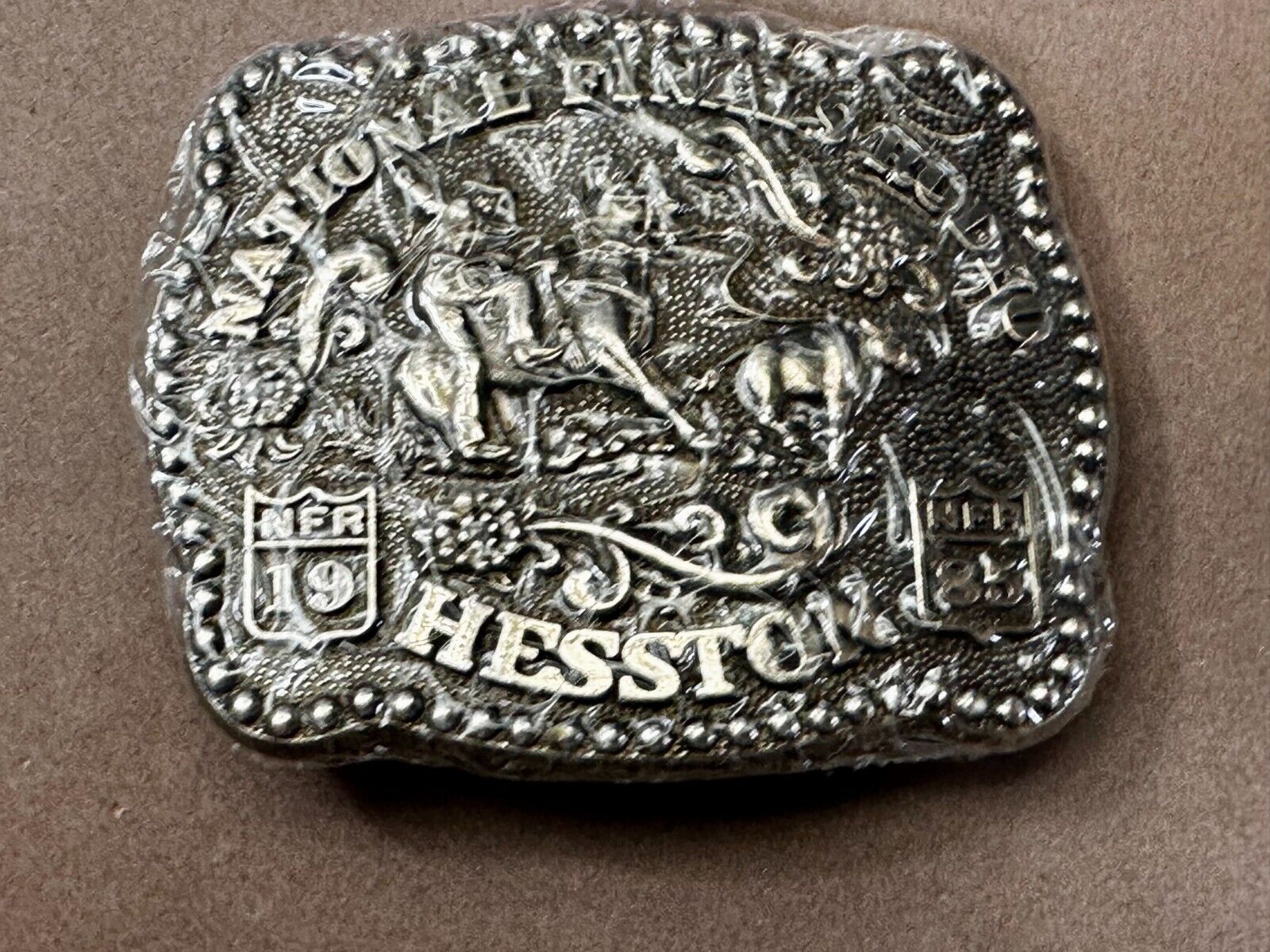 1985 Hesston National Finals Rodeo NFR Rodeo Cowboys NOS Youth Size Belt Buckle