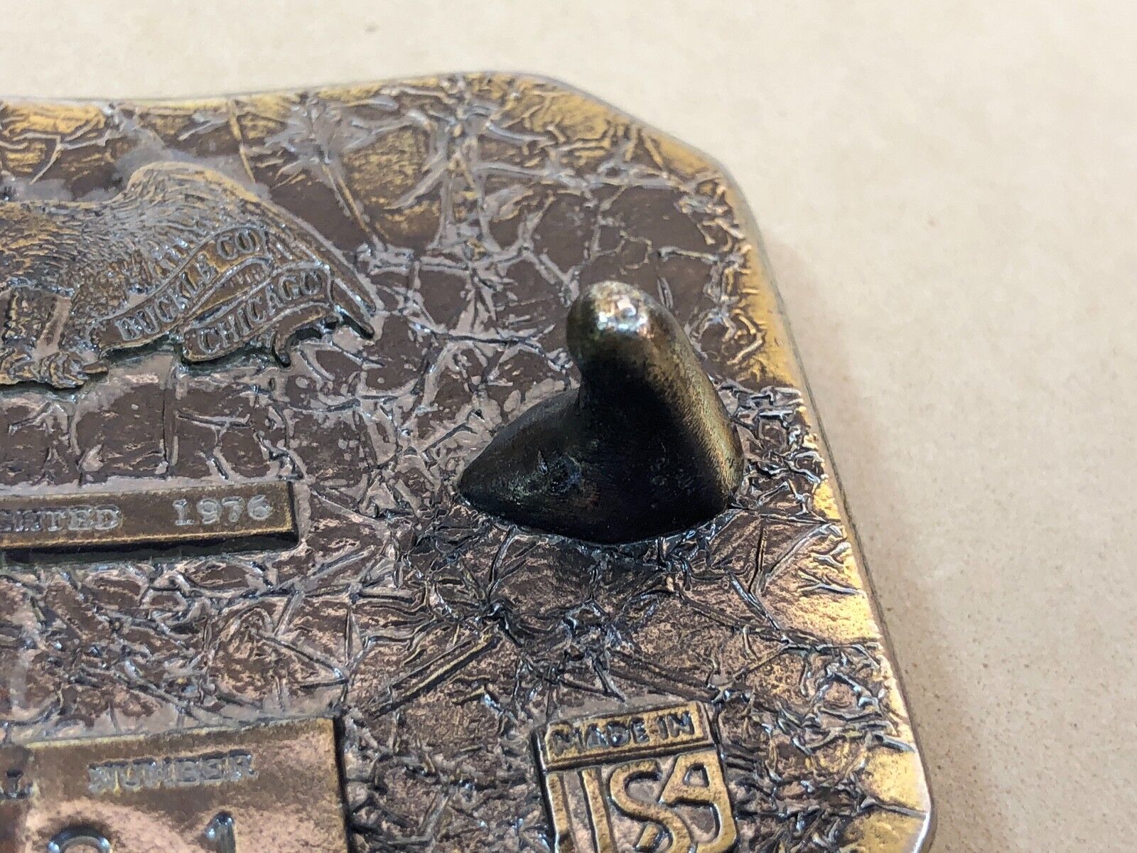 Vintage 1978 American Buckle Co Flying Mallards geese bird  Ducks Belt Buckle 