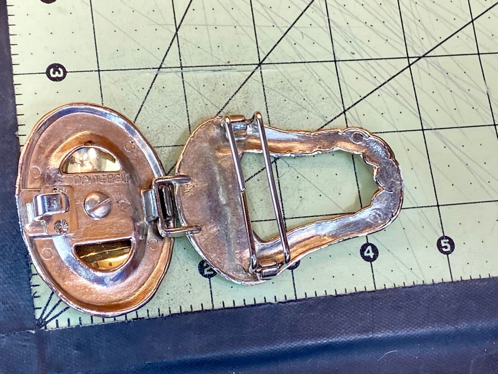 Two Piece - Gold Tone Belt Buckle By Damebelt