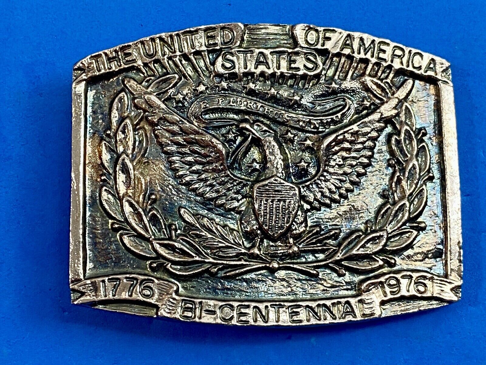 1776 Bi-Centennial celebration of USA belt buckle by Dina & Hicks Los Altos 