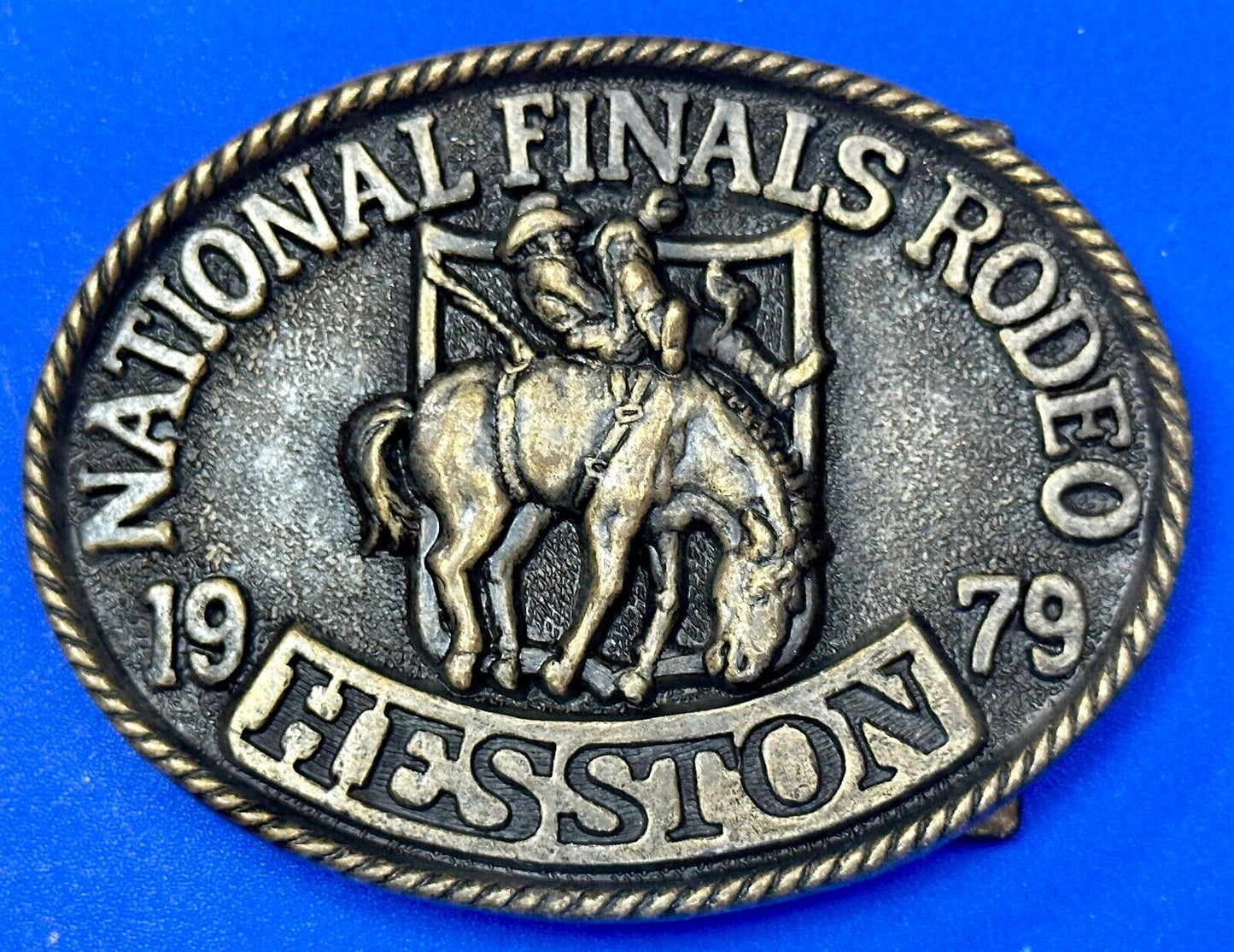 1979 Hesston National Finals Rodeo NFR Collectors Rodeo Cowboy Belt Buckle