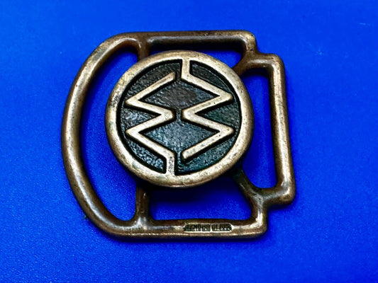 Unique Cutout Saw Waves RARE Hippie Boho Solid Bronze Belt Buckle Scarf Slide