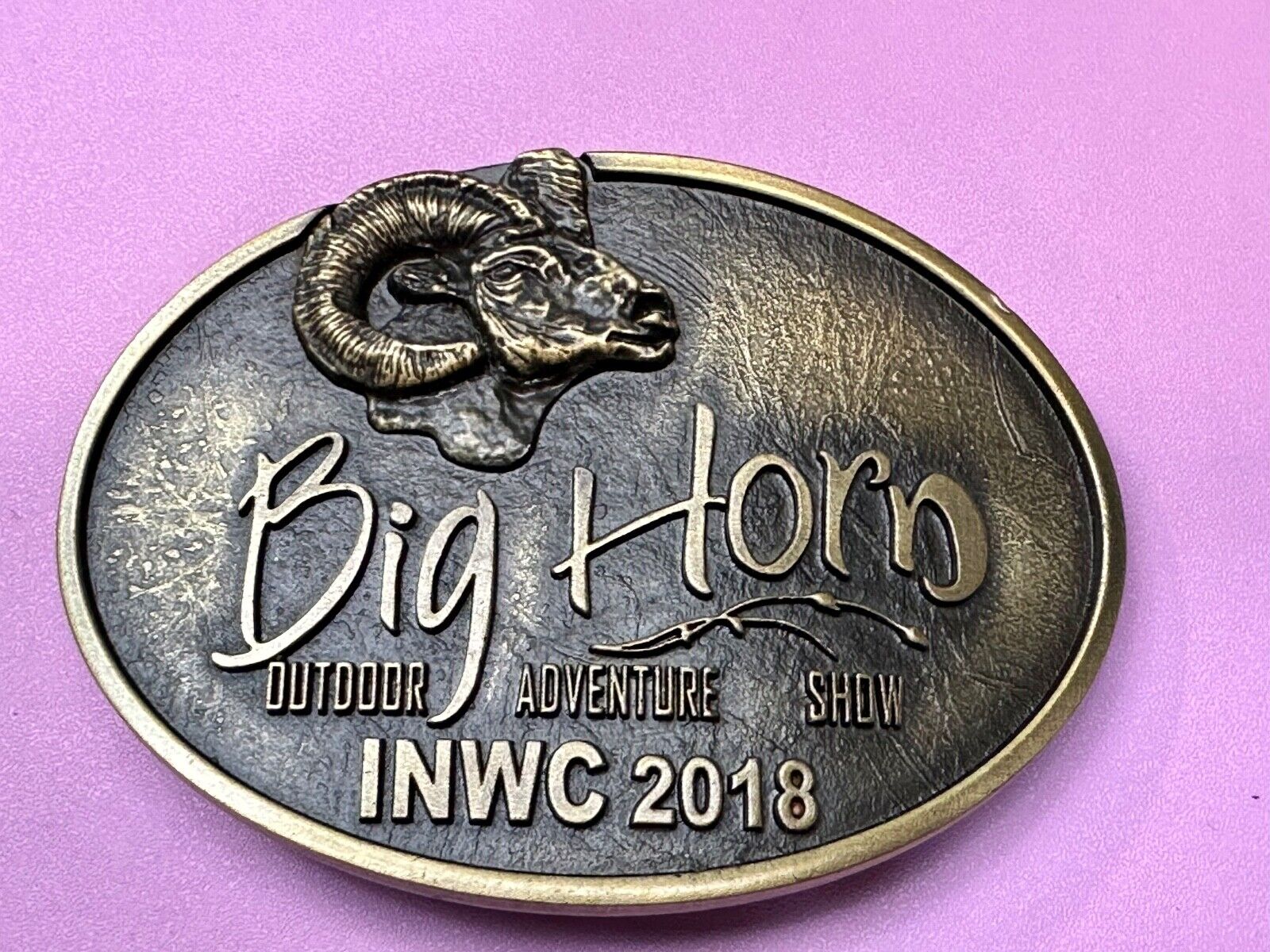 BIG HORN SHOW 2018 Outdoor Adventure Inland N.W. INWC Spokane WA Belt Buckle