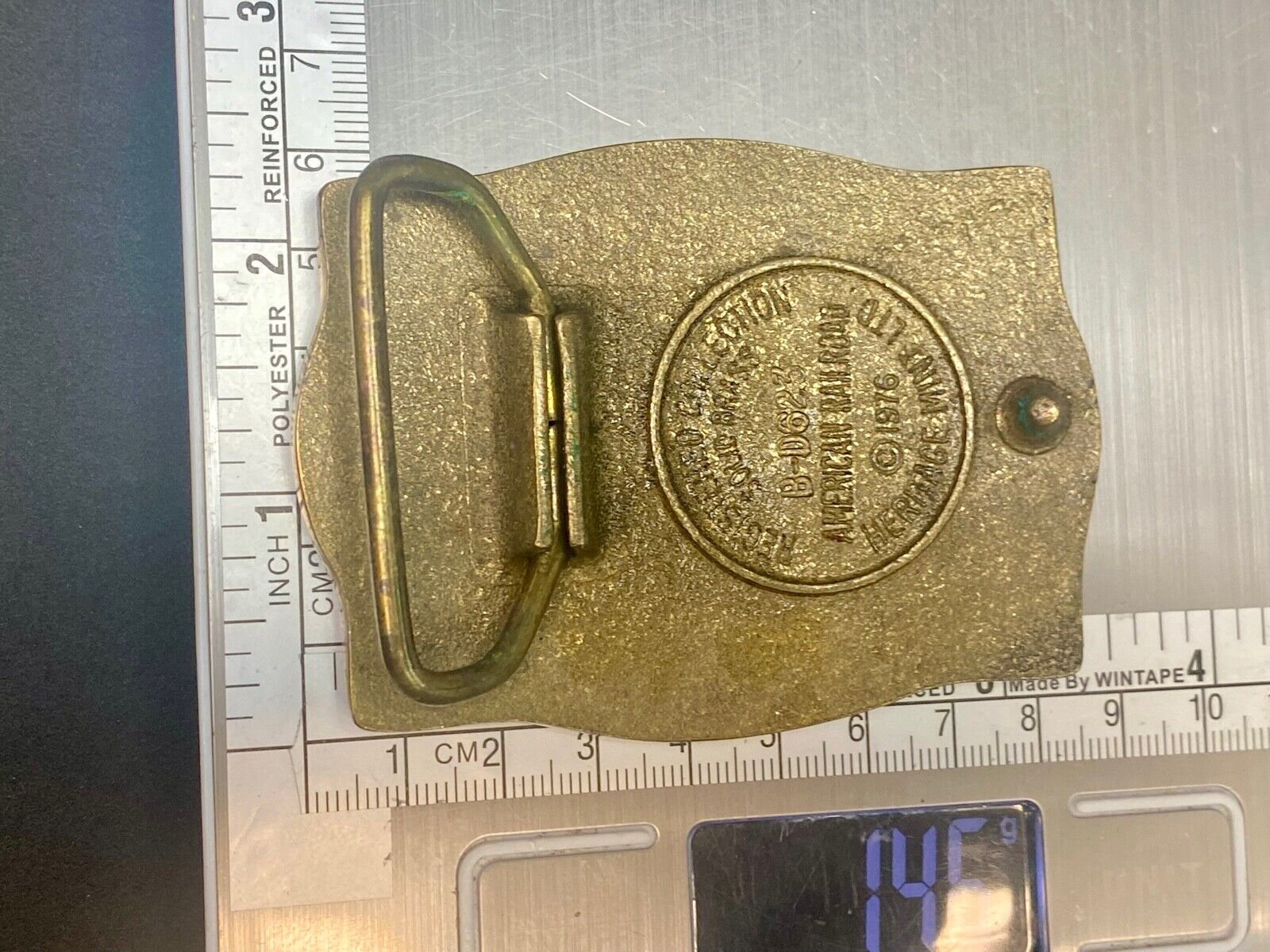 Vintage 1976 American Rr Railroad Solid Brass Train Belt Buckle Heritage Mint 