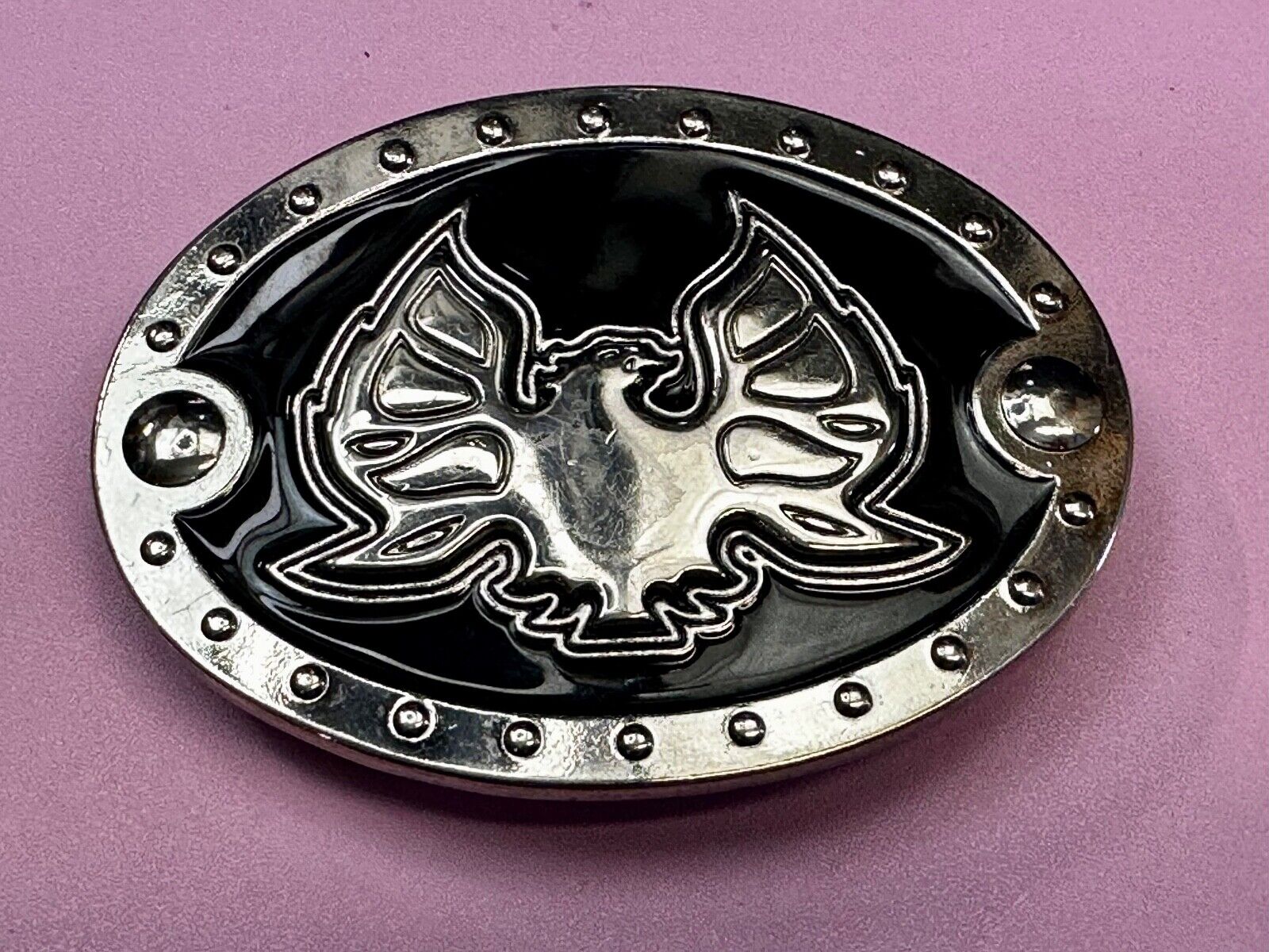 American Pride Flying  Patriotic Bald Eagle Black & Silver Color Belt Buckle
