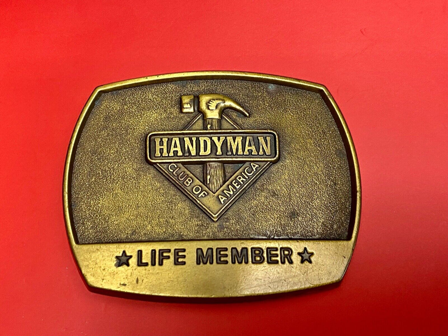 vintage Hammer Tools  - handyman club of America - life member belt buckle