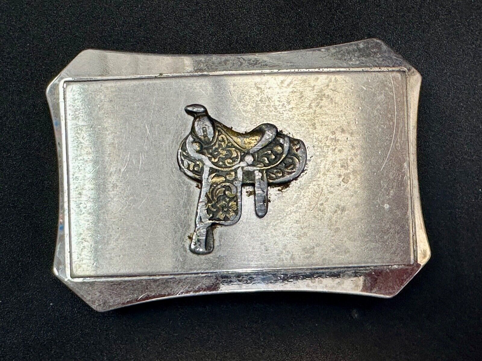 Vintage horse saddle - used Belt Buckle