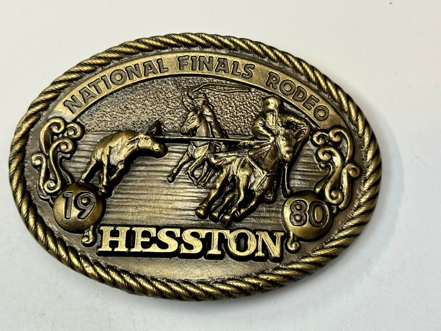 1980 Hesston National Finals Rodeo NFR Collectors Rodeo Cowboy Belt Buckle