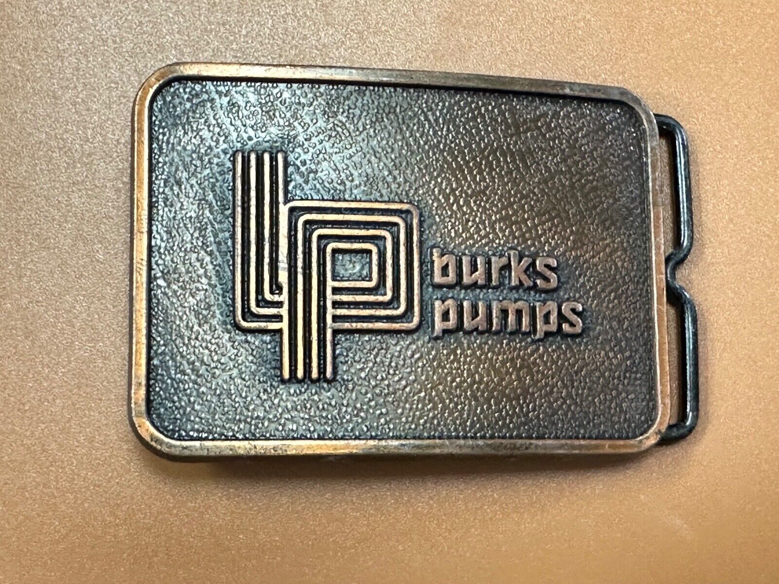 Vintage 1970's Burks Pumps Company Promotional Advertising belt buckle