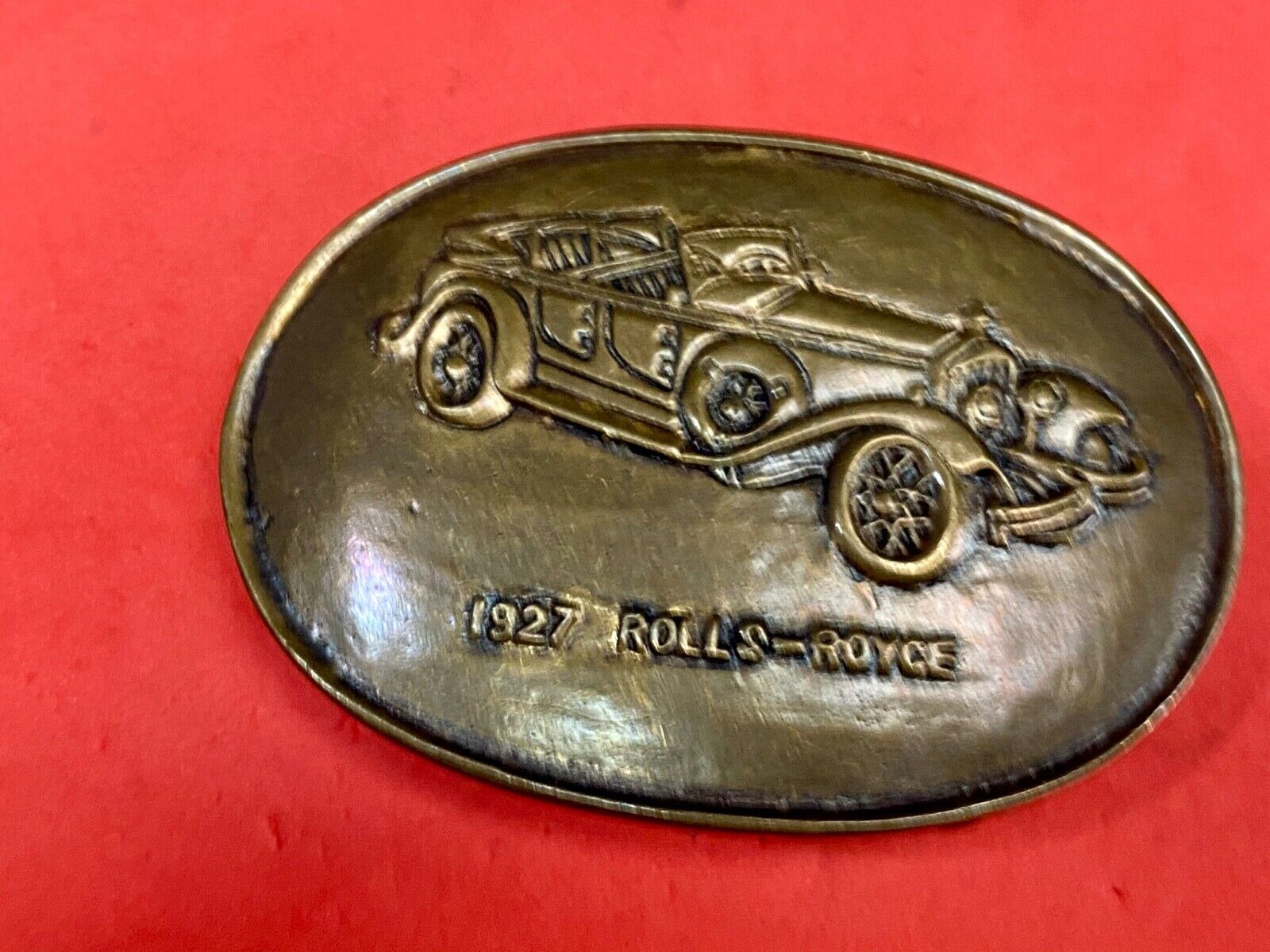 1927 Rolls Royce vintage solid brass car collectors belt buckle - perfect gift! 