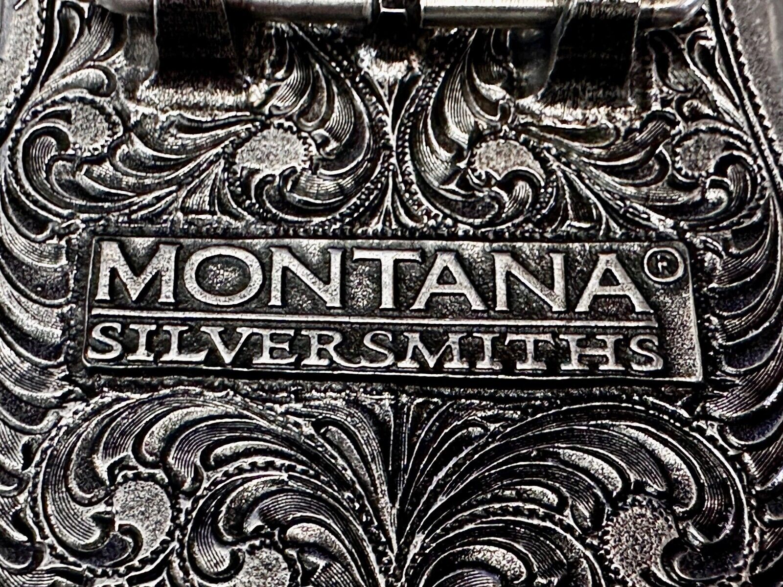 Patriotic American Flag USA Flower Swirl Western Belt Buckle Montana Silversmith