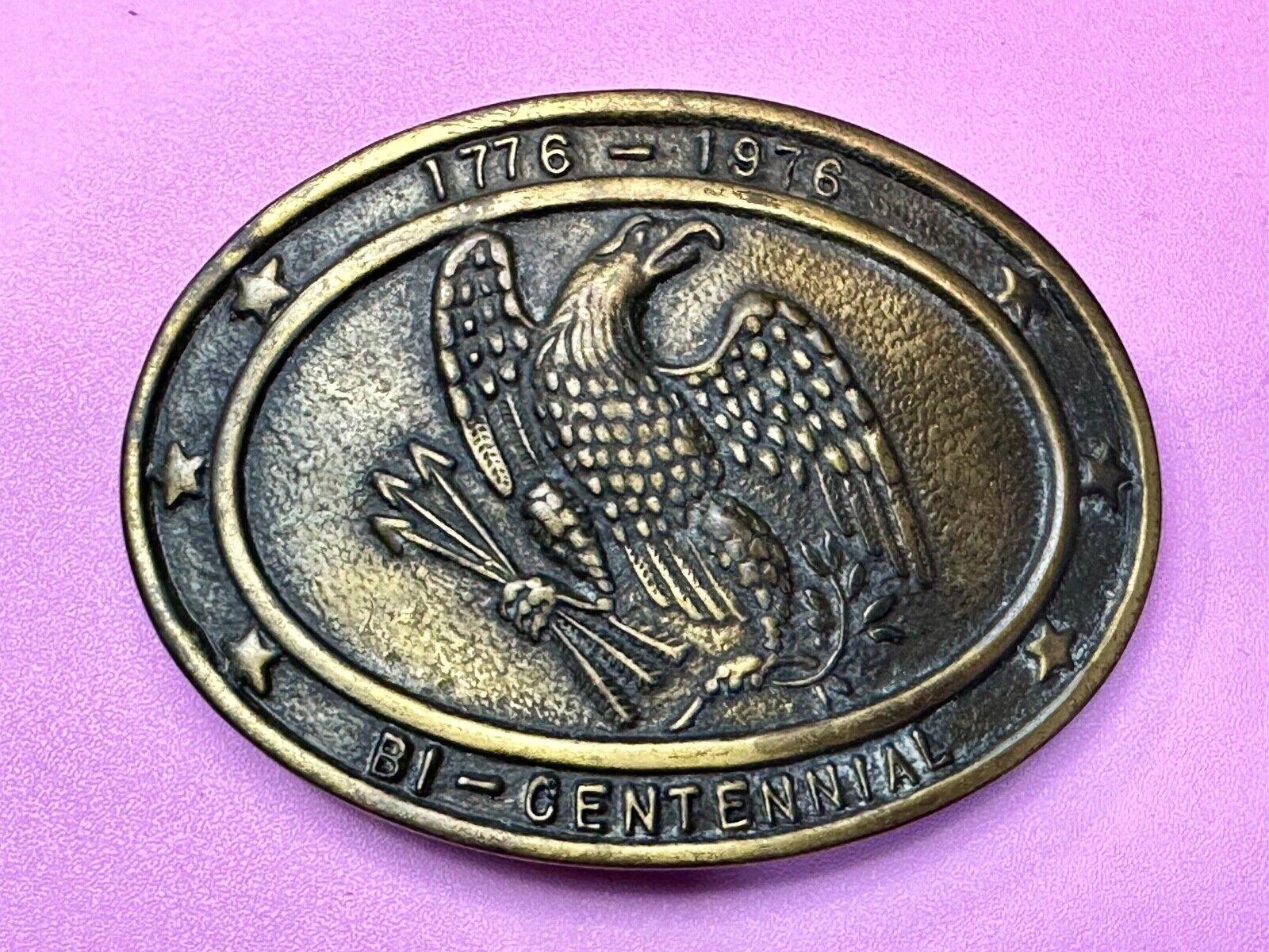 Bicentennial Majestic US Eagle Patriotic United States of America belt buckle
