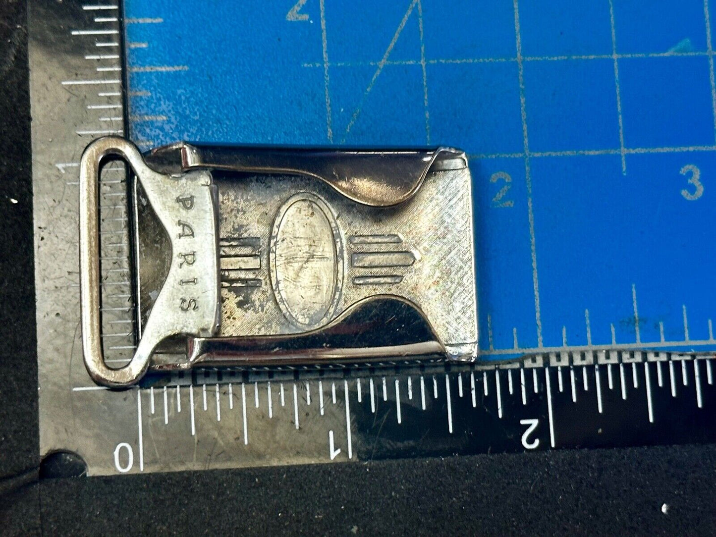 Art Deco Nuevo Letter S Initial Monogram Belt Buckle signed Paris