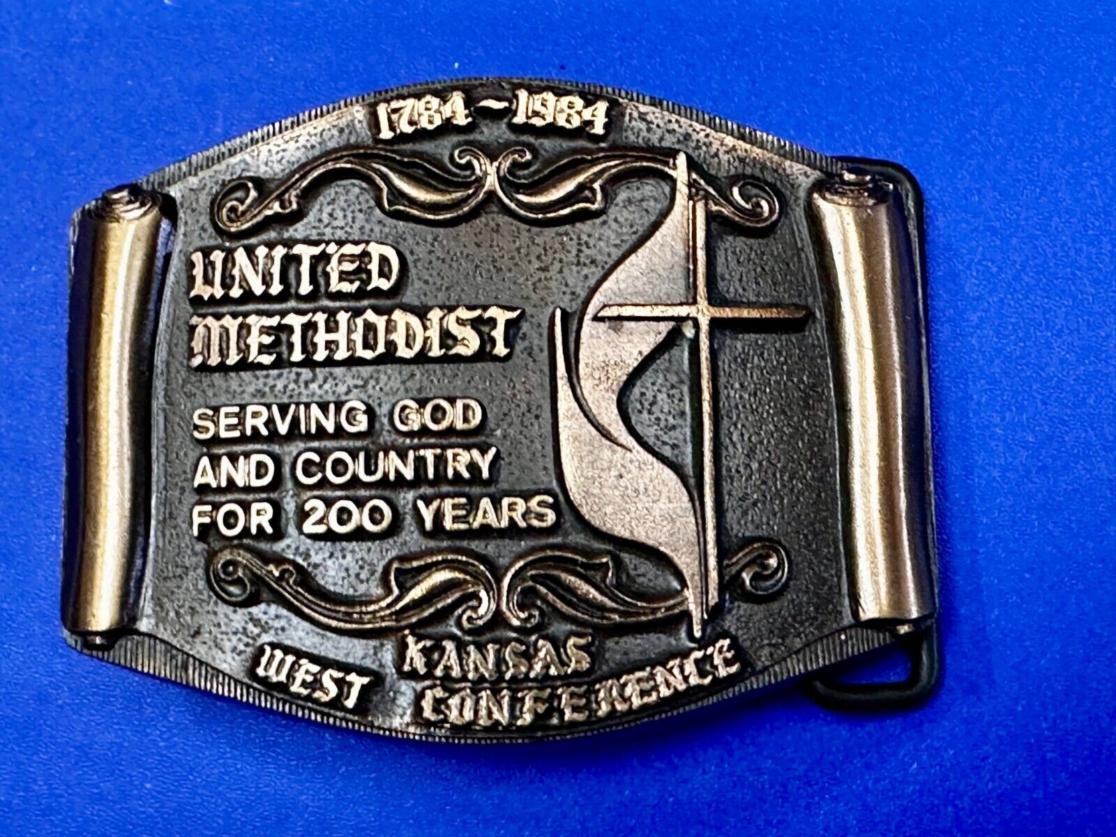 United Methodist Church Kansas West Conference 200Years Solid Bronze Belt Buckle