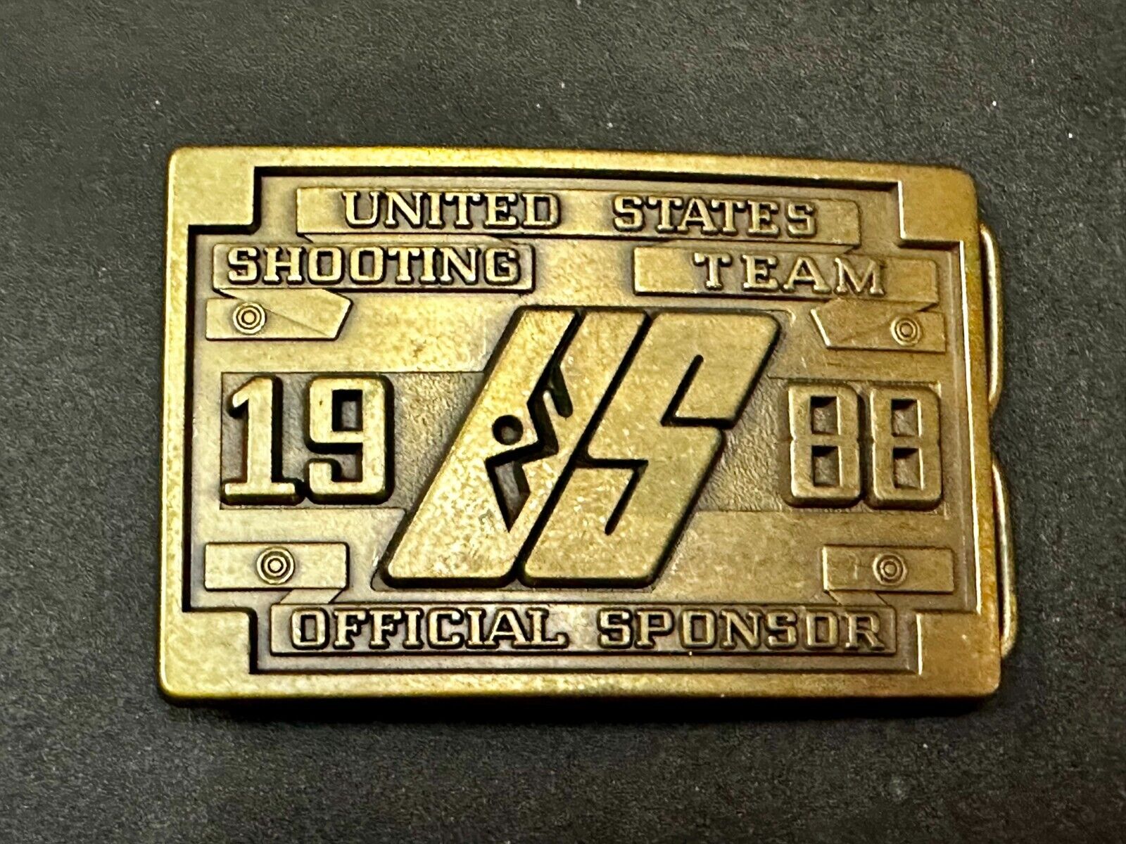 United States Shooting Team 1988 Official Sponsor Seoul Korea NOS Belt Buckle
