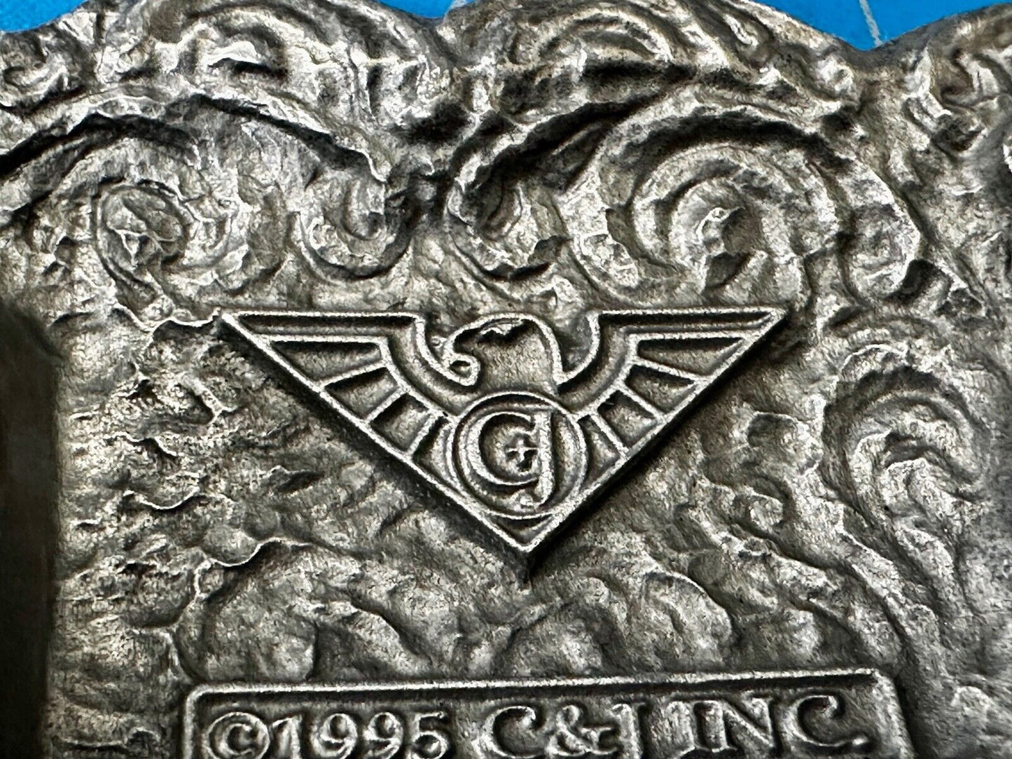 Tripple 3 Hearts. Western Three Heart shaped Vtg. 1995 cutout Belt Buckle by C&J