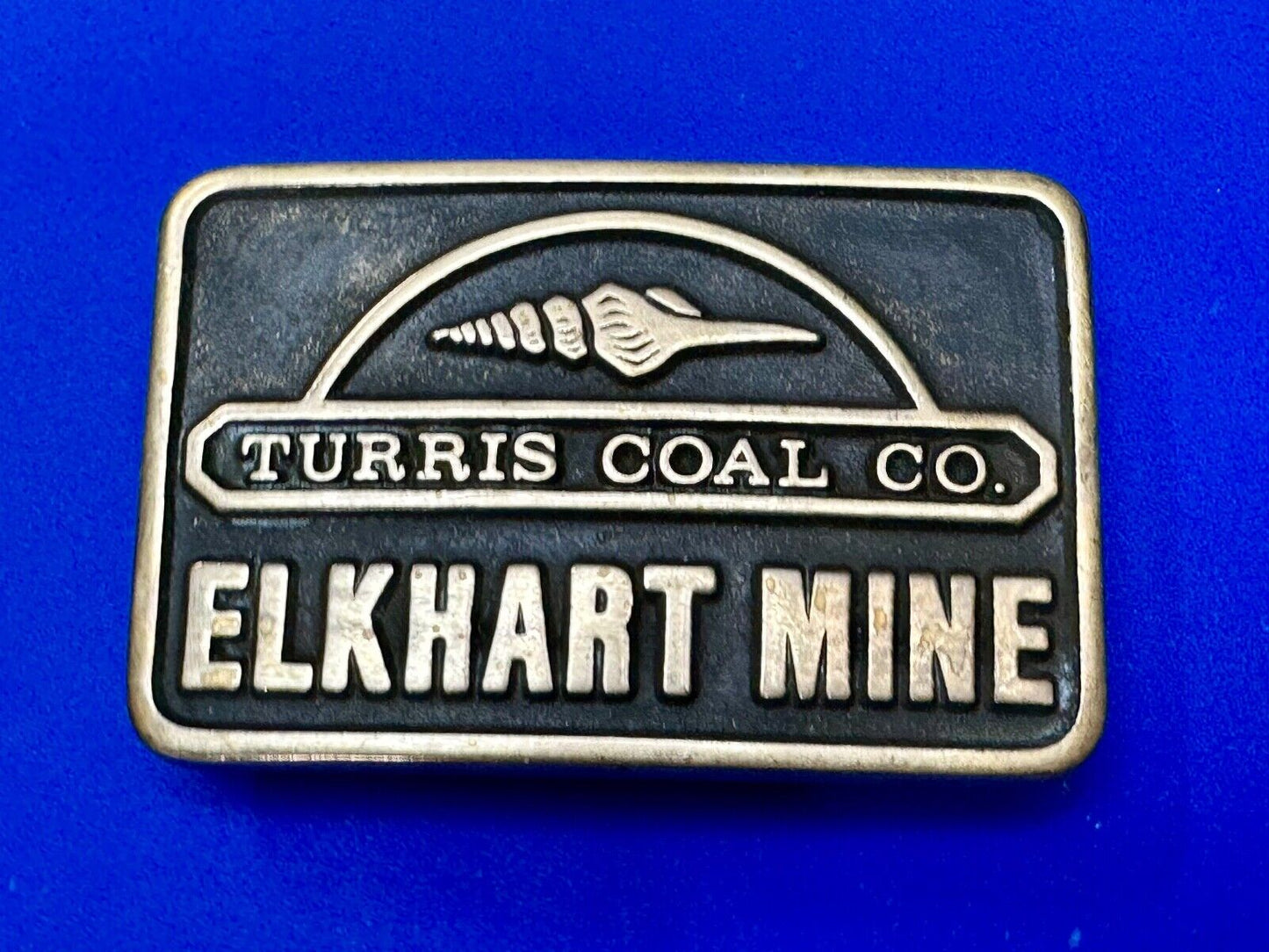 Turris Coal Company Elkhart Mine Illinois Solid Brass Anacortes Belt Buckle