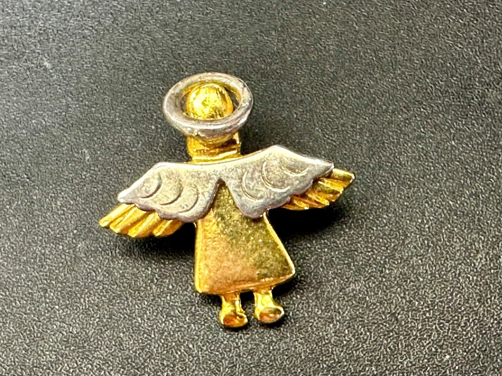 Vintage Guardian Angel Wings Silver & Gold Tone Brooch Pin IMO 95